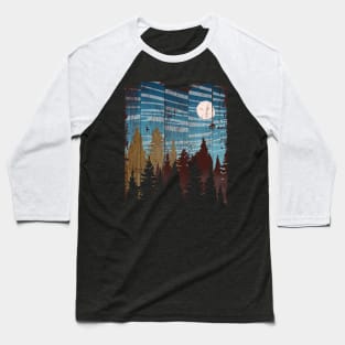 black wood Baseball T-Shirt